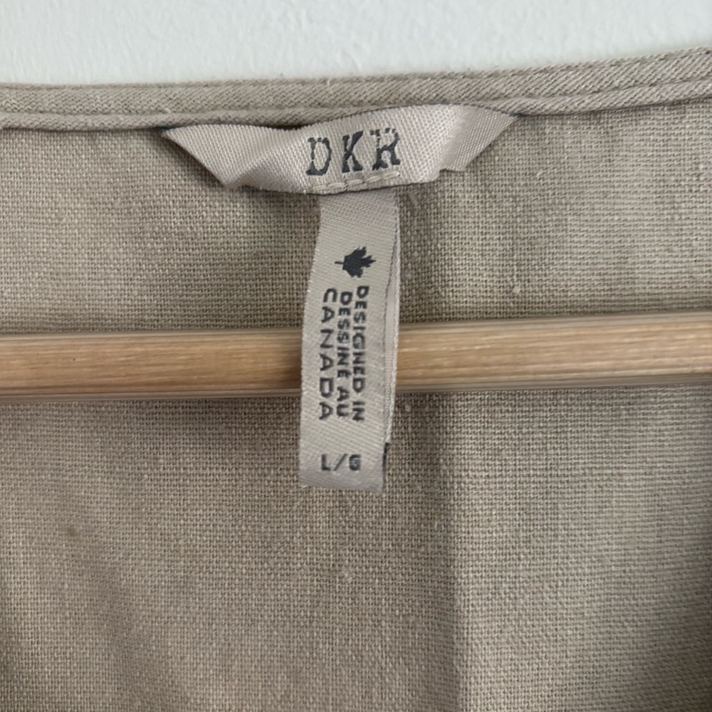 Linen Blend MIDI Sheath Dress | Size L - Picture 3 of 5